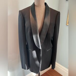 Burberry Leather Lapel Tuxedo Jacket